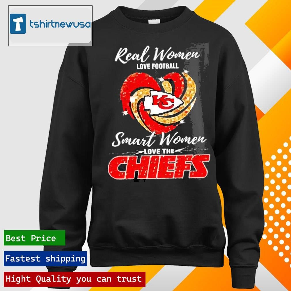 Best Real Women Love Football Smart Women Love The Kansas City Chiefs Heart Diamond 2025 Shirts