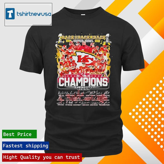 Premium Kansas City Chiefs Back To Back Super Bowl LIX Champions 2024 2025 Signatures Helmet Trophy Shirts