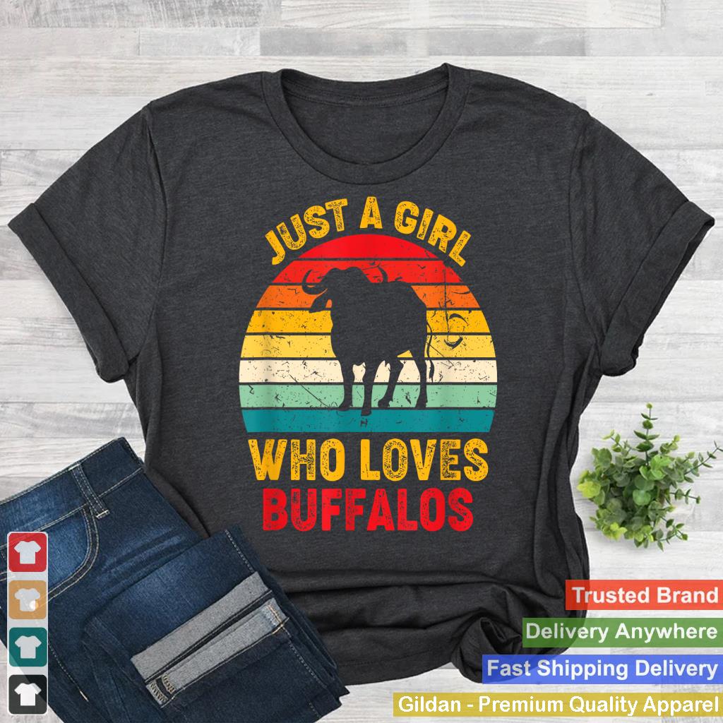 Just A Girl Who Loves Buffalos Retro Sunset Buffalo Lovers