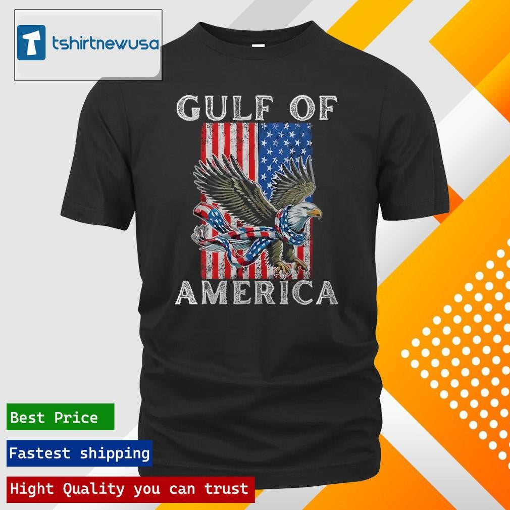 Premium Gulf of America 2025 US American Flag T-shirt