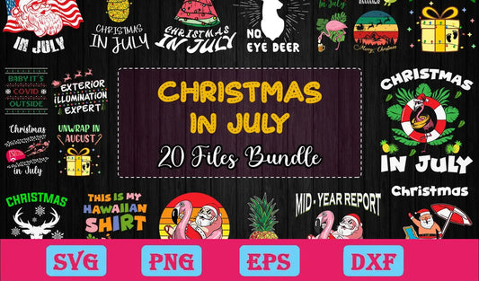 20 Files Christmas In July Bundle Svg