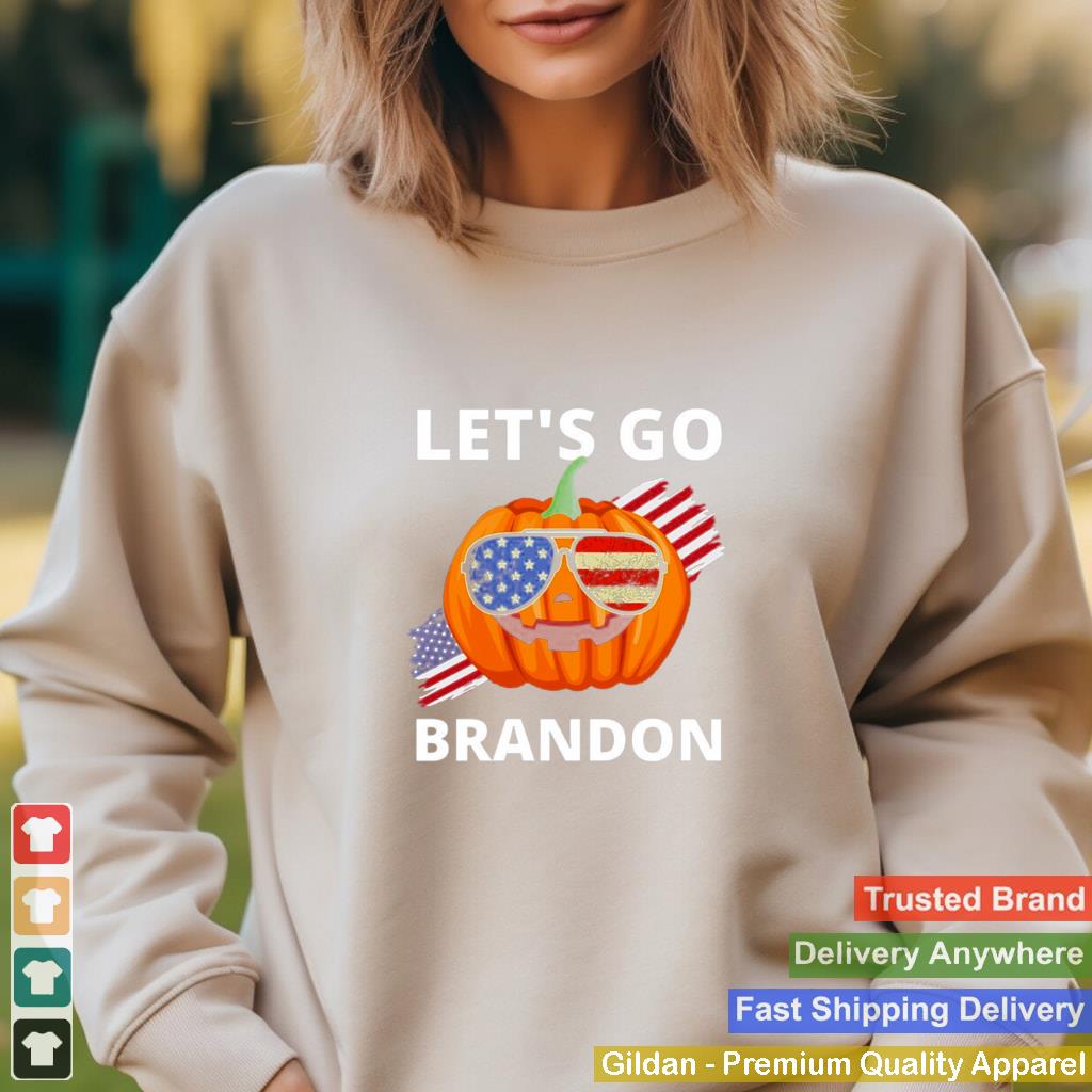 American Flag Halloween Pumpkin Lets Go Brandon T shirt