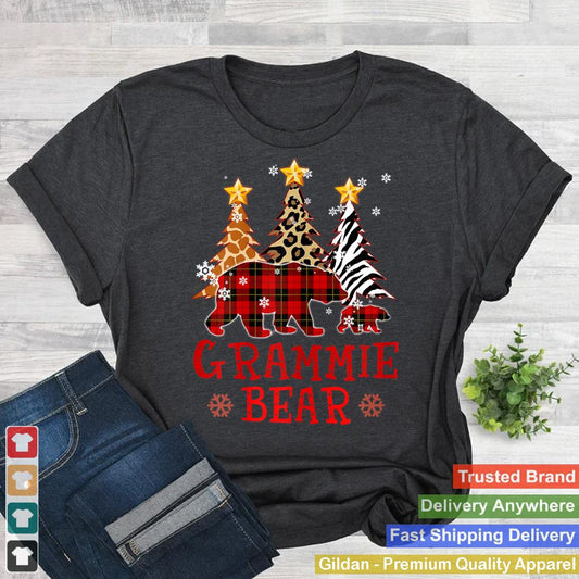 Womens Grandma Grammie Bear Xmas Tree Pj Leopard Buffalo Plaid