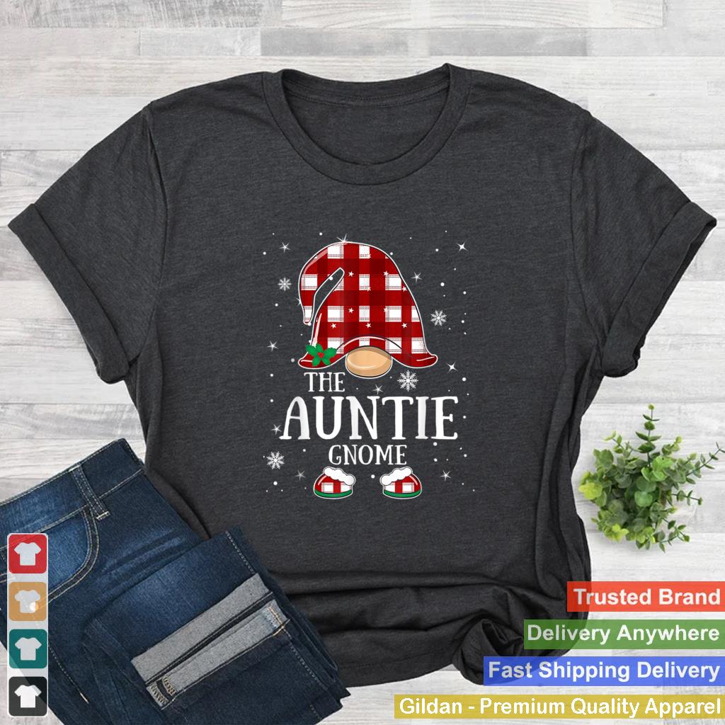 Auntie Gnome Buffalo Plaid Matching Family Christmas Pajama T Shirt 1