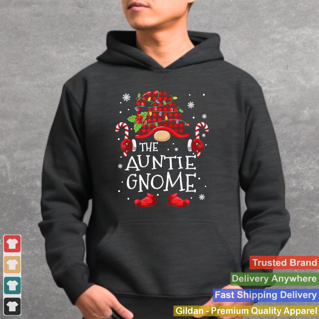 Auntie Gnome Buffalo Plaid Christmas Tree Family Xmas T Shirt