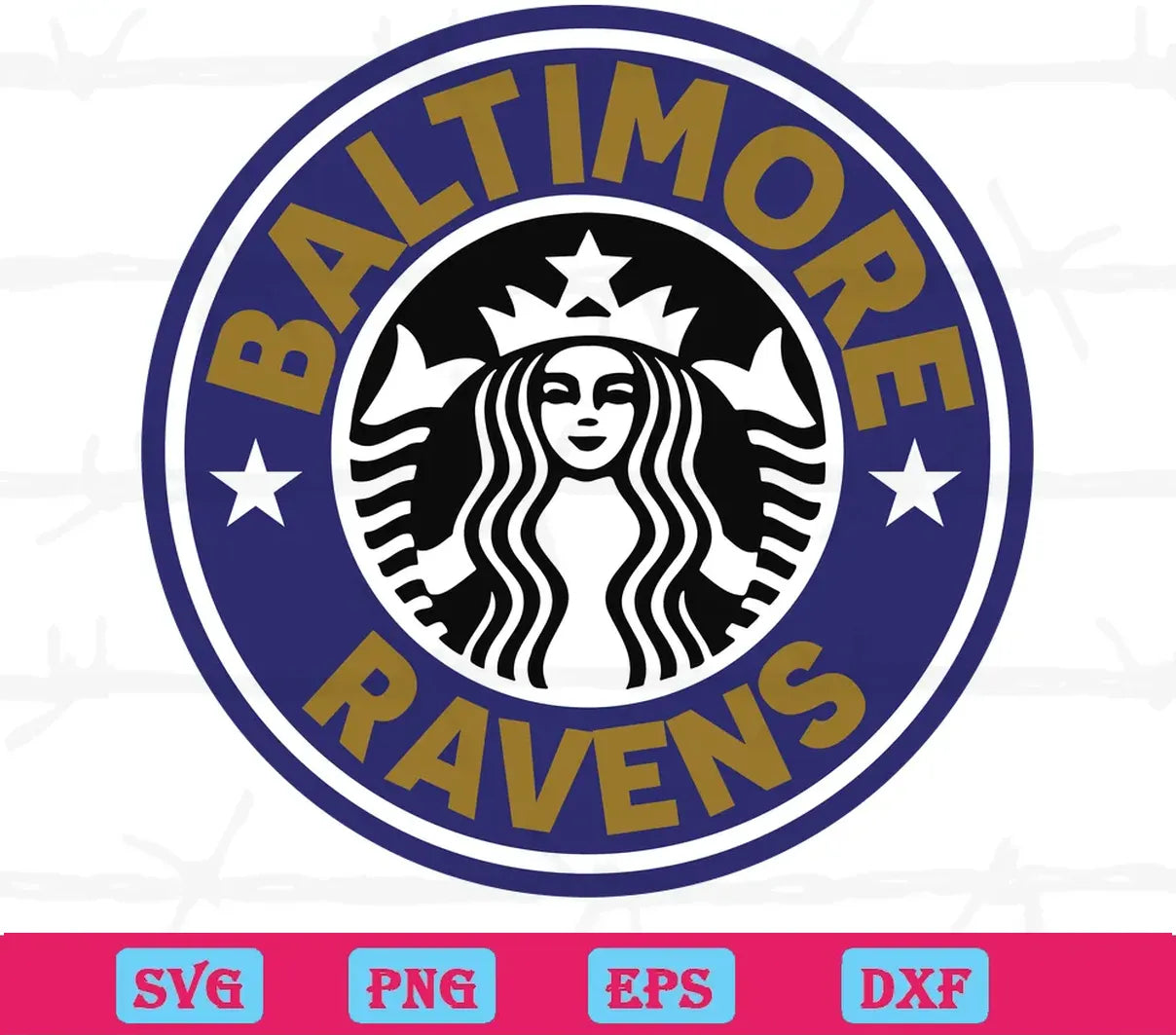 Baltimore Ravens Starbucks Wrap, Svg Png Dxf Eps Designs Download