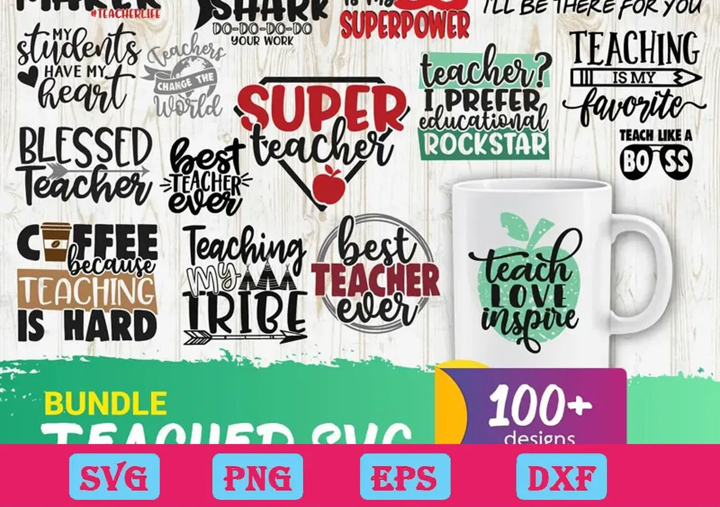 100+ Bundle Teacher Svg