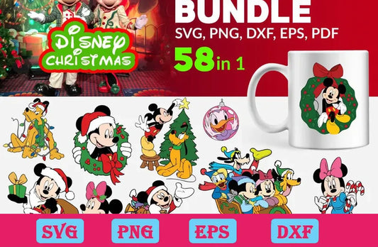 58 Files Bundle Disney Christmas Svg