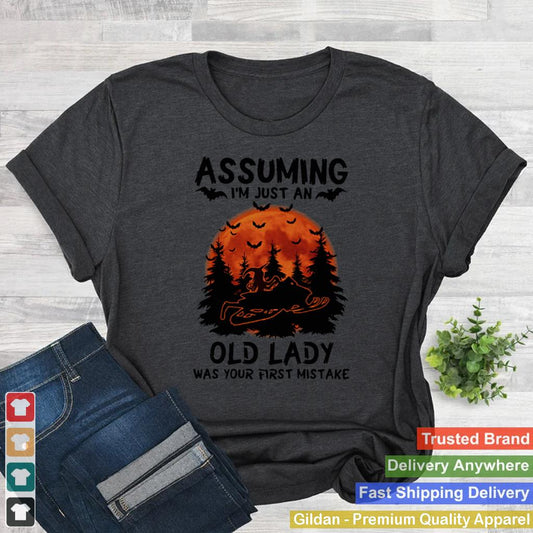 Assuming I’m Just An Old Lady Was Your First Mistake Snowmobile Halloween shirt