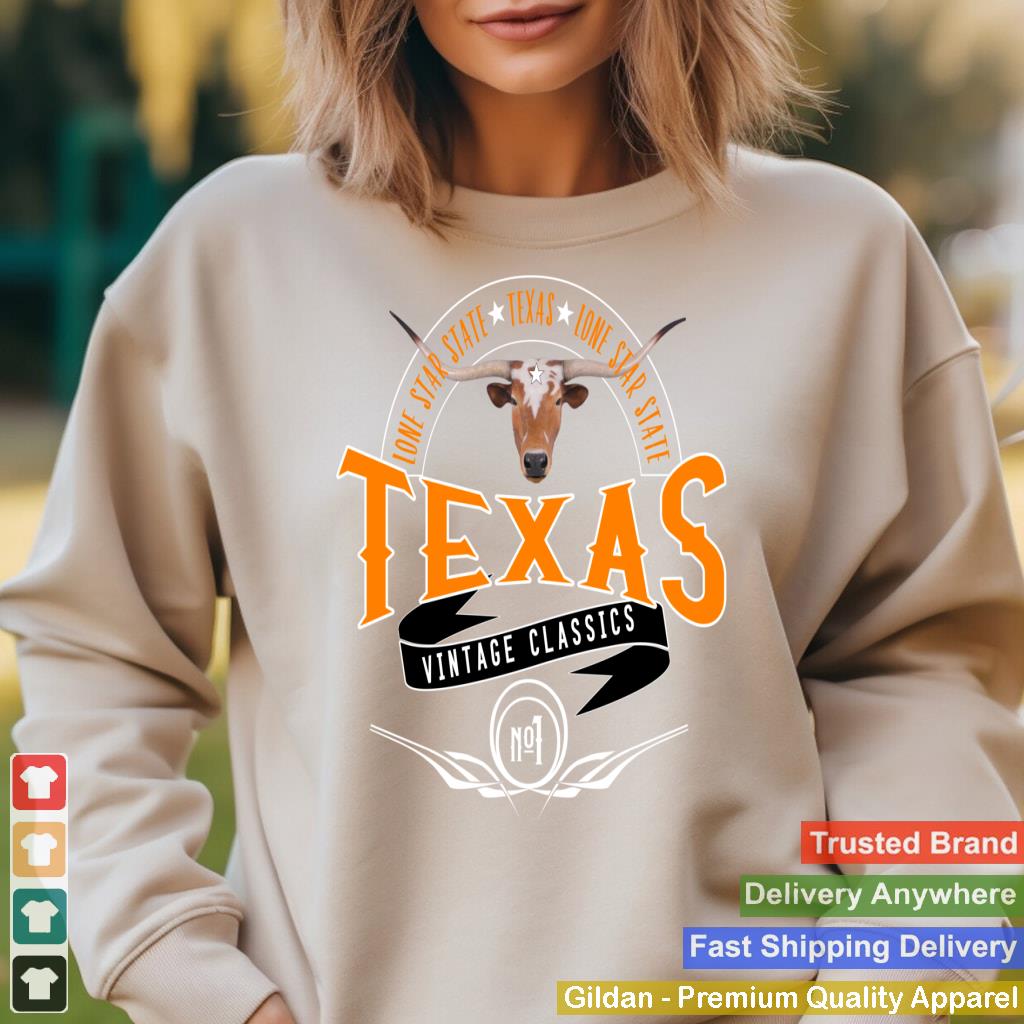 Vintage Classic Style Texas Lone Star Longhorn Design