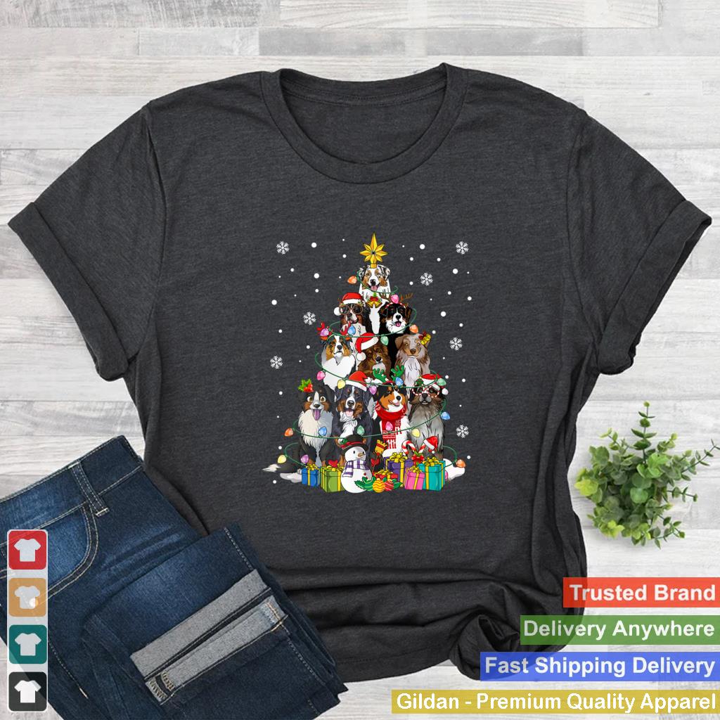 Australian Shepherd Christmas Tree Family Matching Christmas T Shirt 2