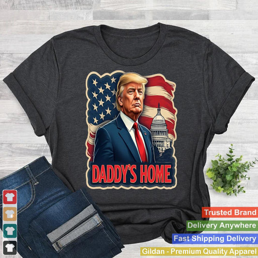 Trump Daddys Home White House USA American Flag Vintage_4