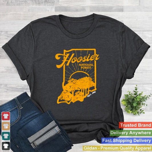 Indiana State Hoosier National Forest Retro Vintage T Shirt