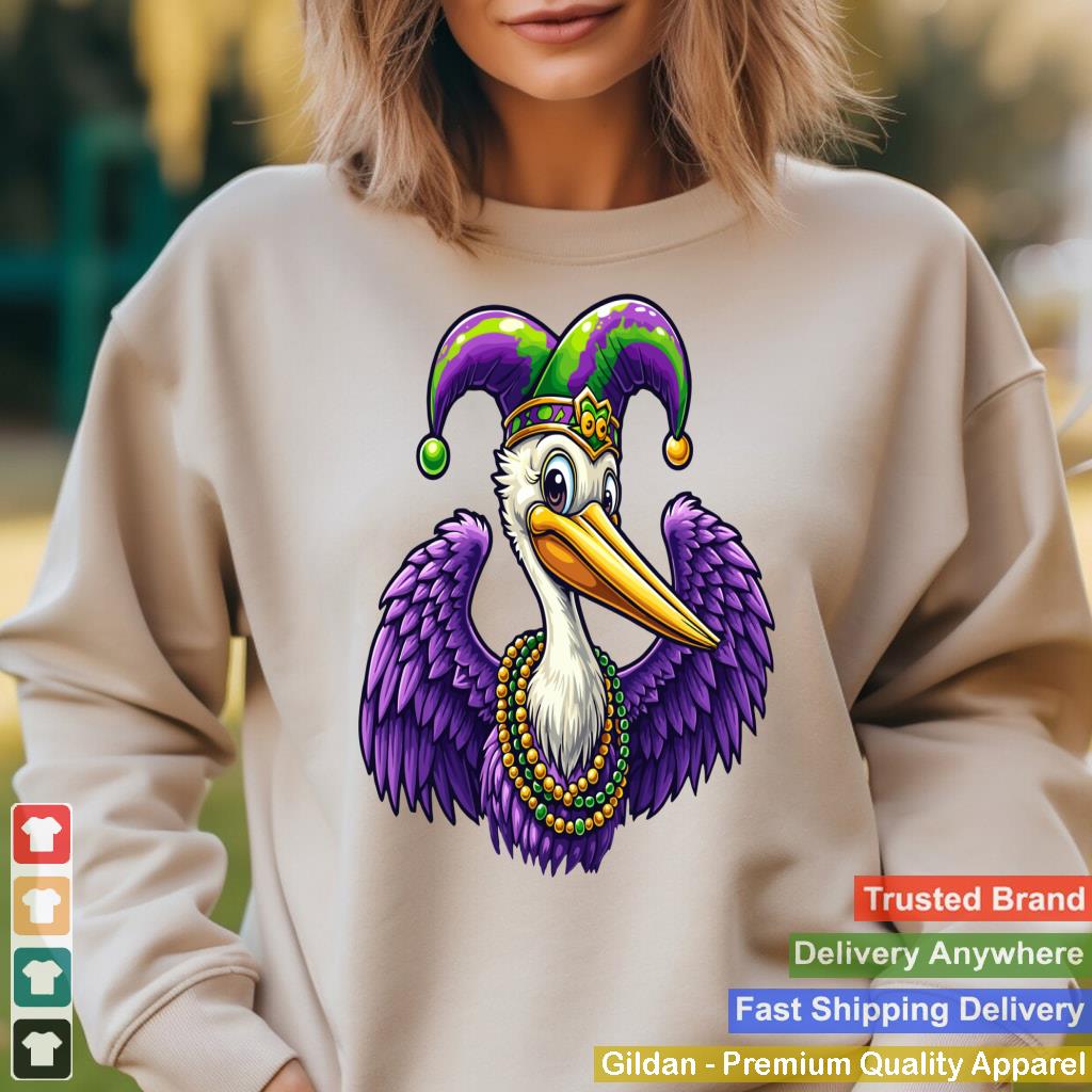 Mardi Gras Pelican Louisiana Parade Animal Lover Mens Womens_1