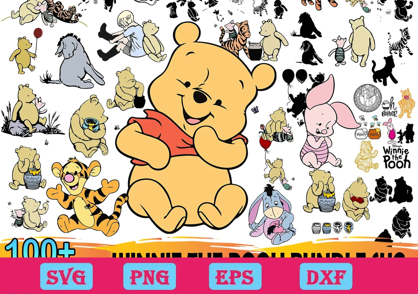 100 Winnie The Pooh SVG Bundle  Disney SVG