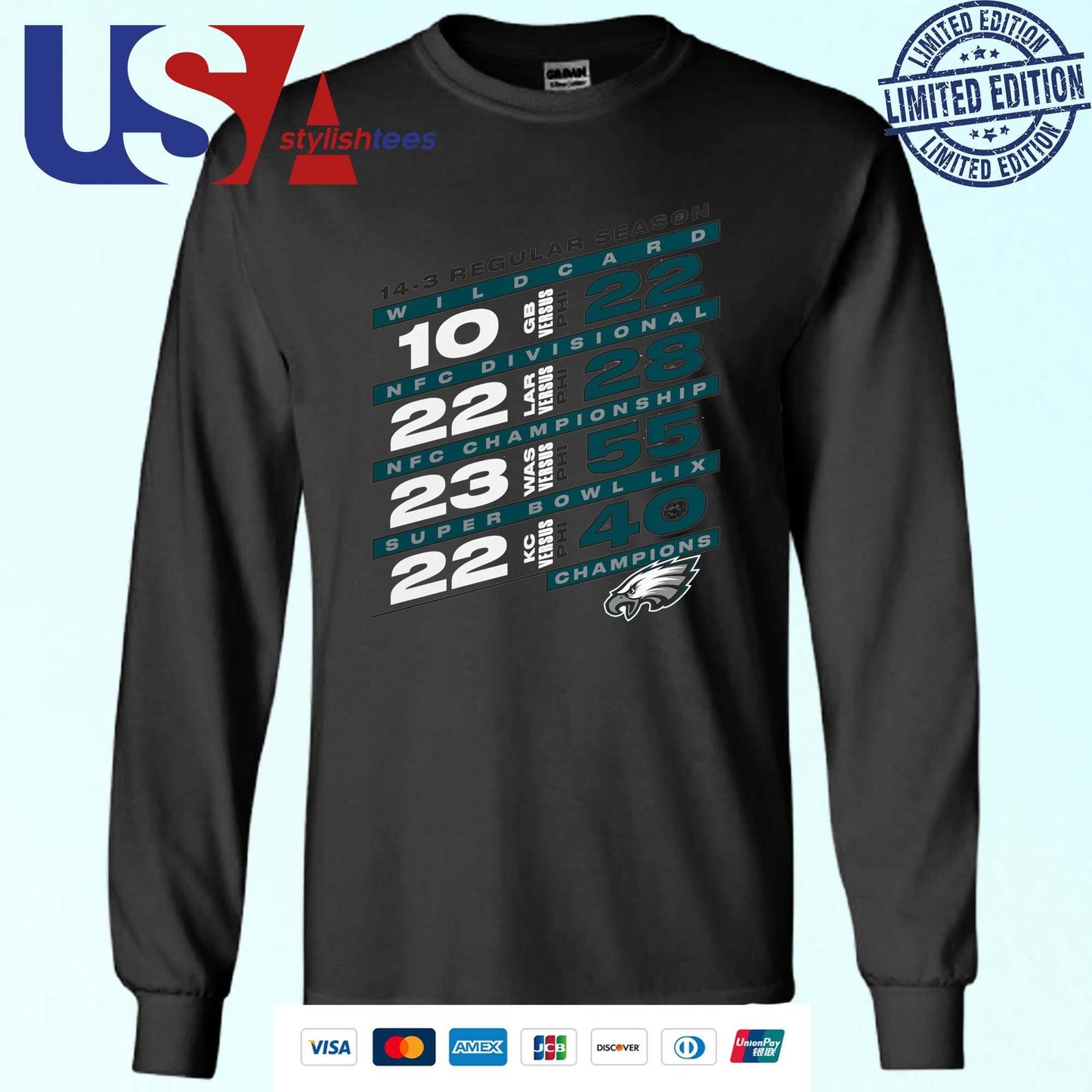 Philadelphia Eagles Super Bowl LIX Champions Counting Points Score Shirt