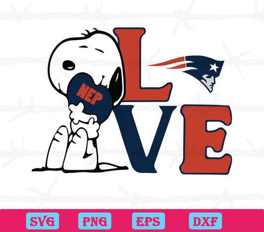 Snoopy Love New England Patriots, Svg Png Dxf Eps