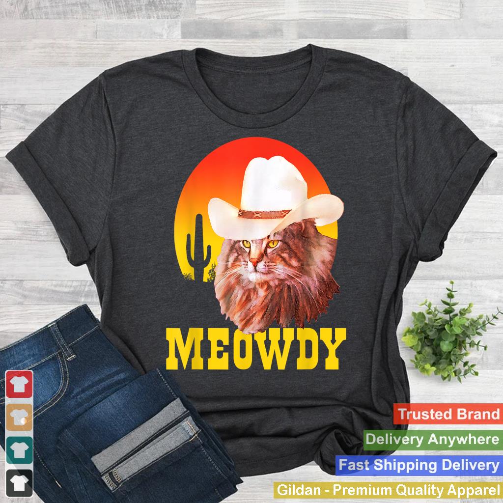 Meowdy! Funny Country Music Cat Cowboy Hat Vintage