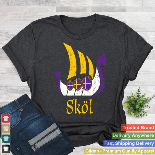 Skol Hoodie Sweatshirt Nordic Scandinavian Vikings Boat