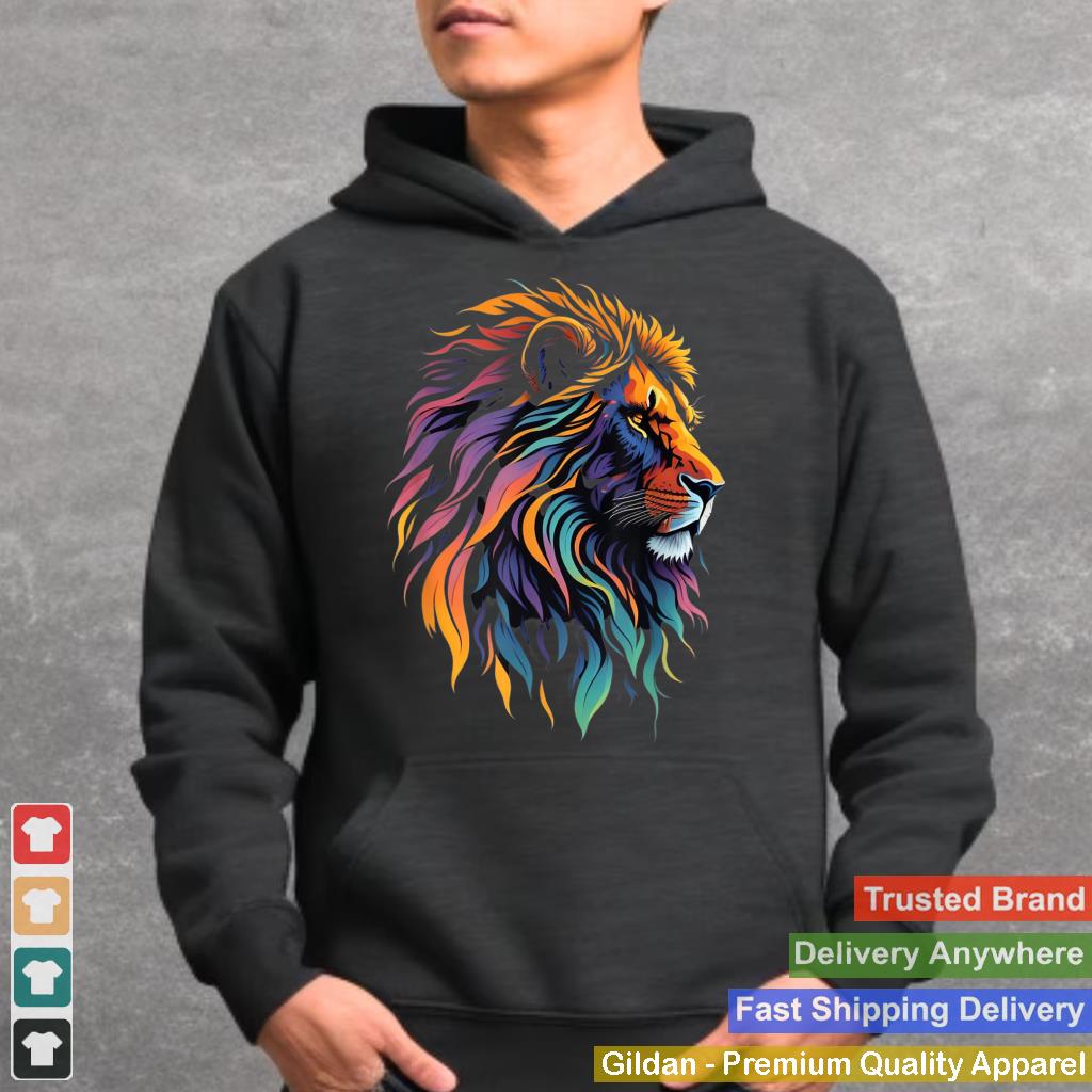 Cool Colorful Lion Head Graphic Leo August Birthday