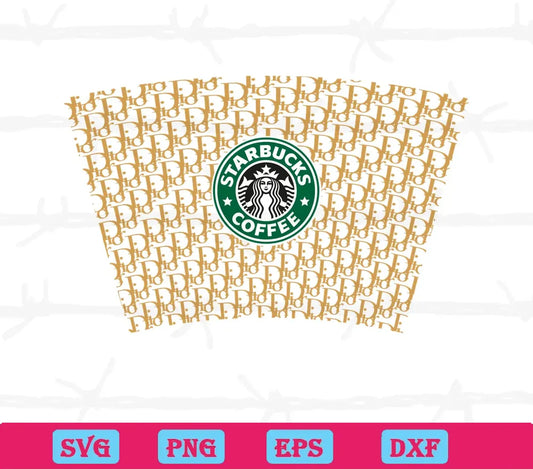 Dior Full Wrap For Starbucks Cup, Svg Png Dxf Eps Designs Download