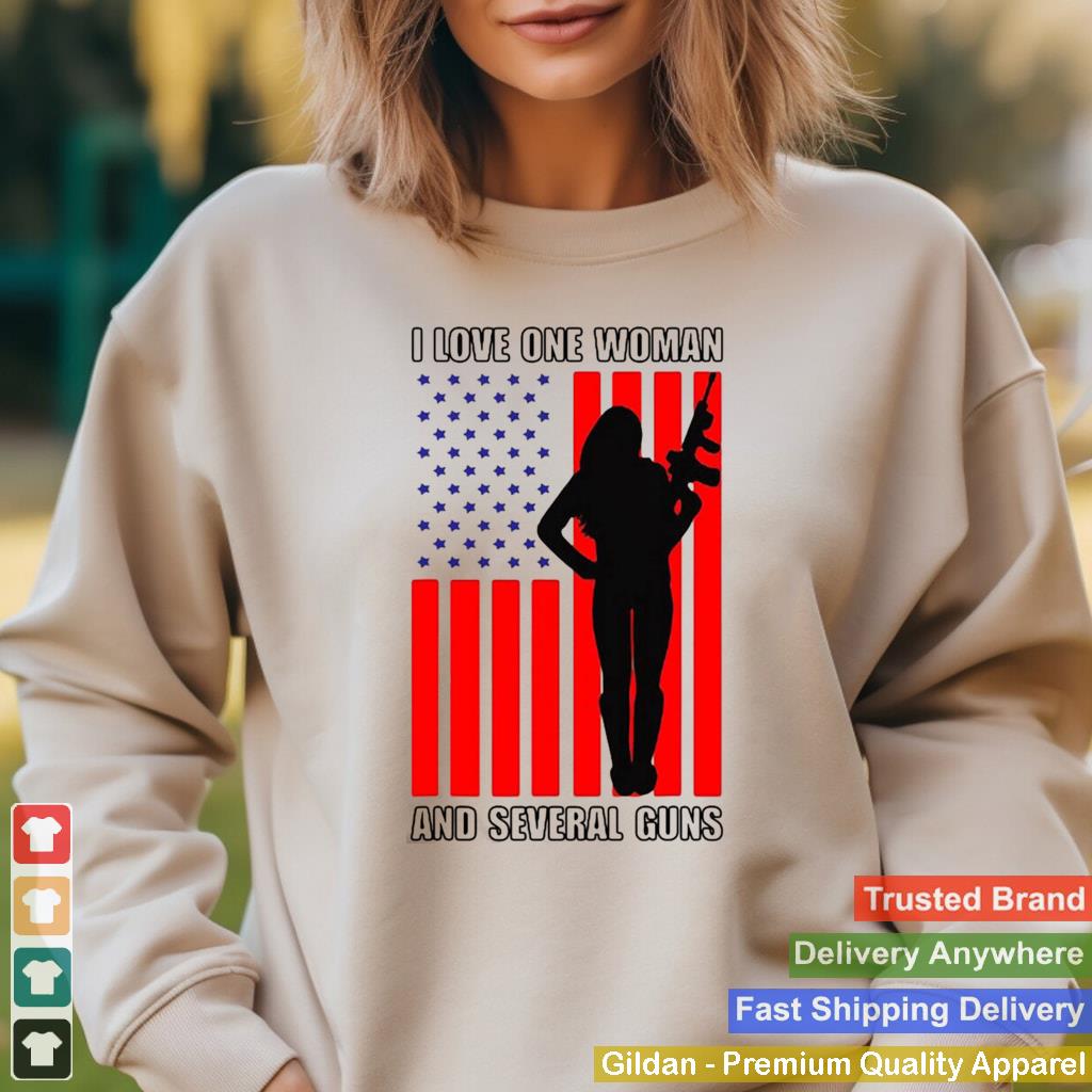 American Flag Husband Wife 2A Gun I Love One Woman And Several Guns T shirt