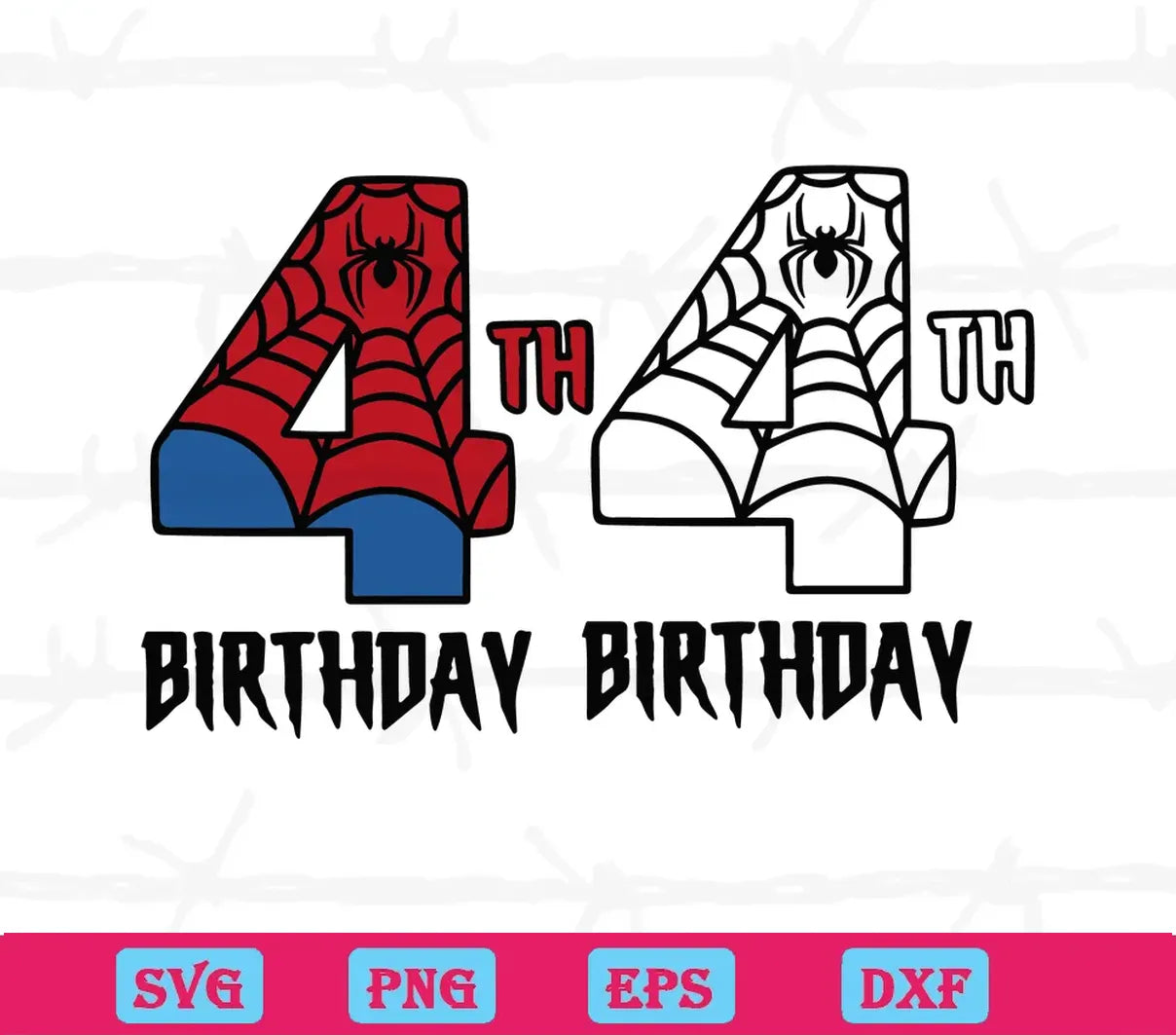 4Th Birthday Spiderman, Svg File Formats