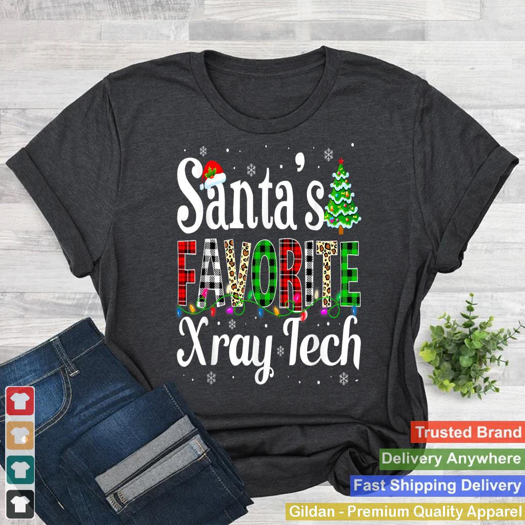 Santa's Favorite X-Ray Tech Cute Buffalo Plaid Christmas