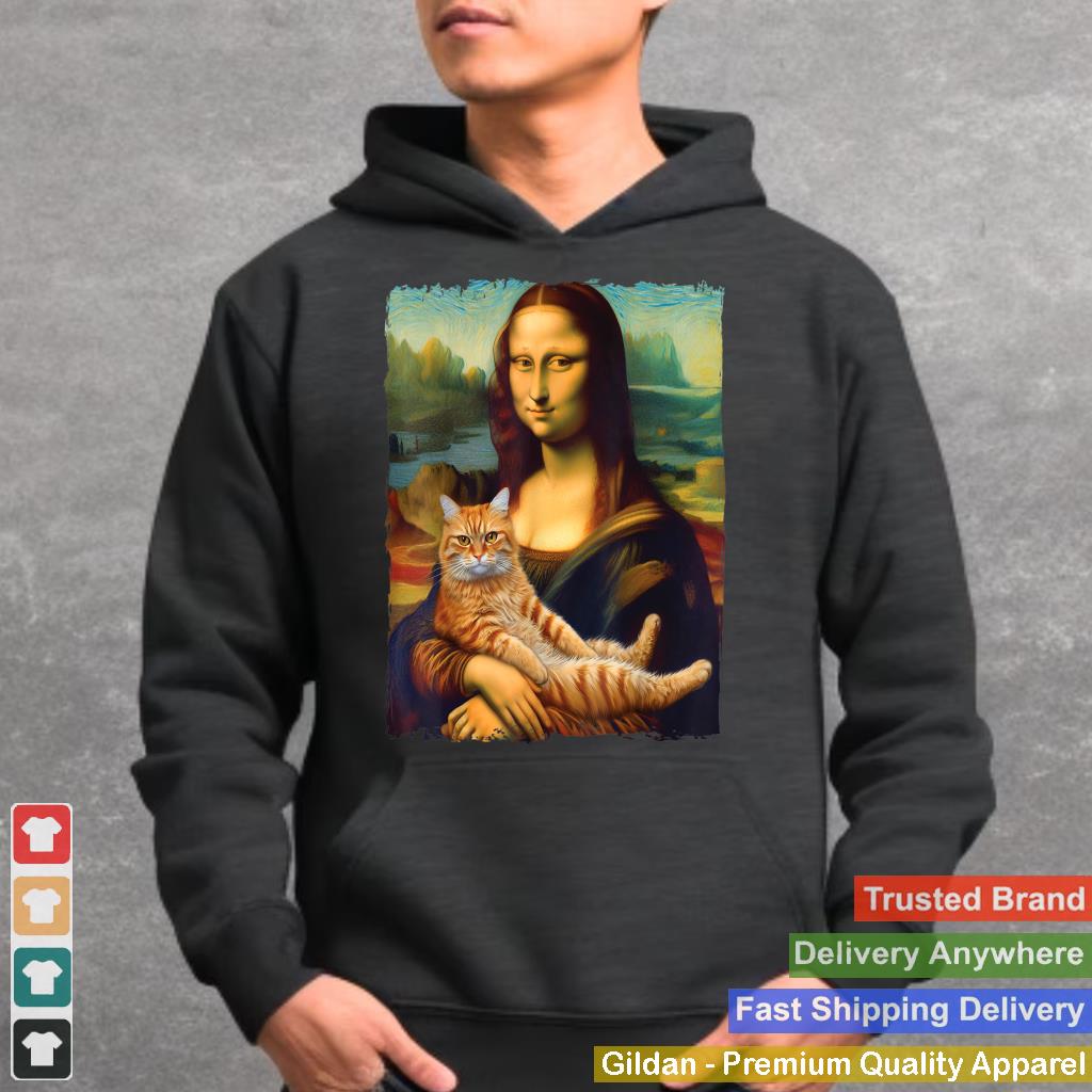 Mona Lisa Holding Cat Kitty For Cats Lover Cat Dad Cat Mom