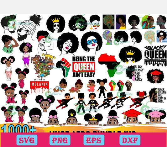 1000+ Huge Afro Bundle Svg, Black Girl Svg, Black Woman Svg