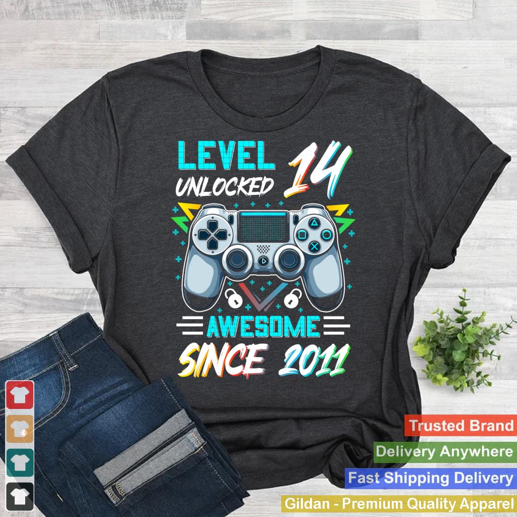 Level 14 Unlocked awesome since 2011 14th birthday boy gamer