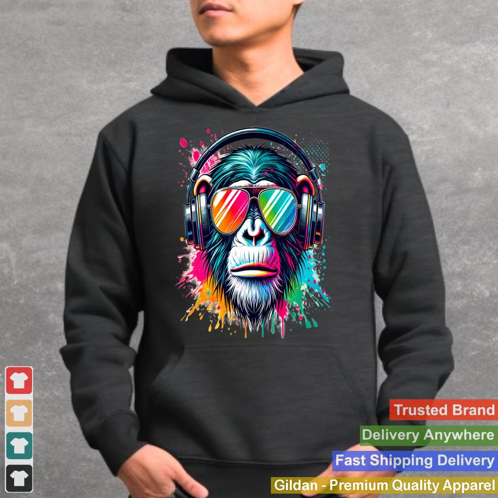 Colorful Cool Monkey Graffiti Headphones Art