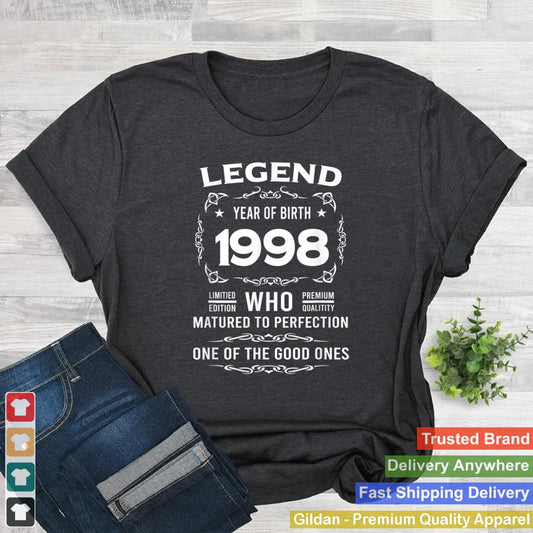 1998 Birthday Gifts For 23 Years Old Women And Men T Shirt