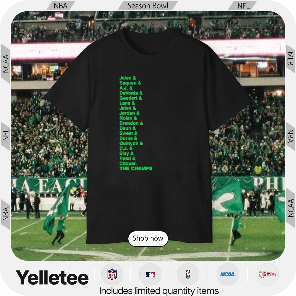 Philadelphia Eagles 2024 World Champions list shirt