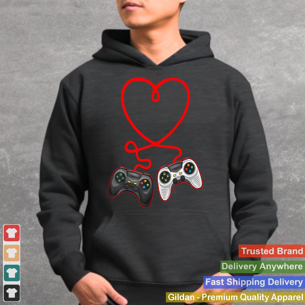 Video Gamer Valentines Day T-Shirt With Controllers Heart