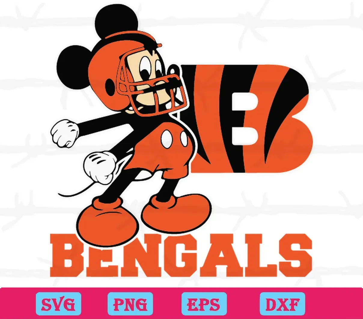 Mickey Cincinnati Bengals Football Team, Scalable Vector Graphics