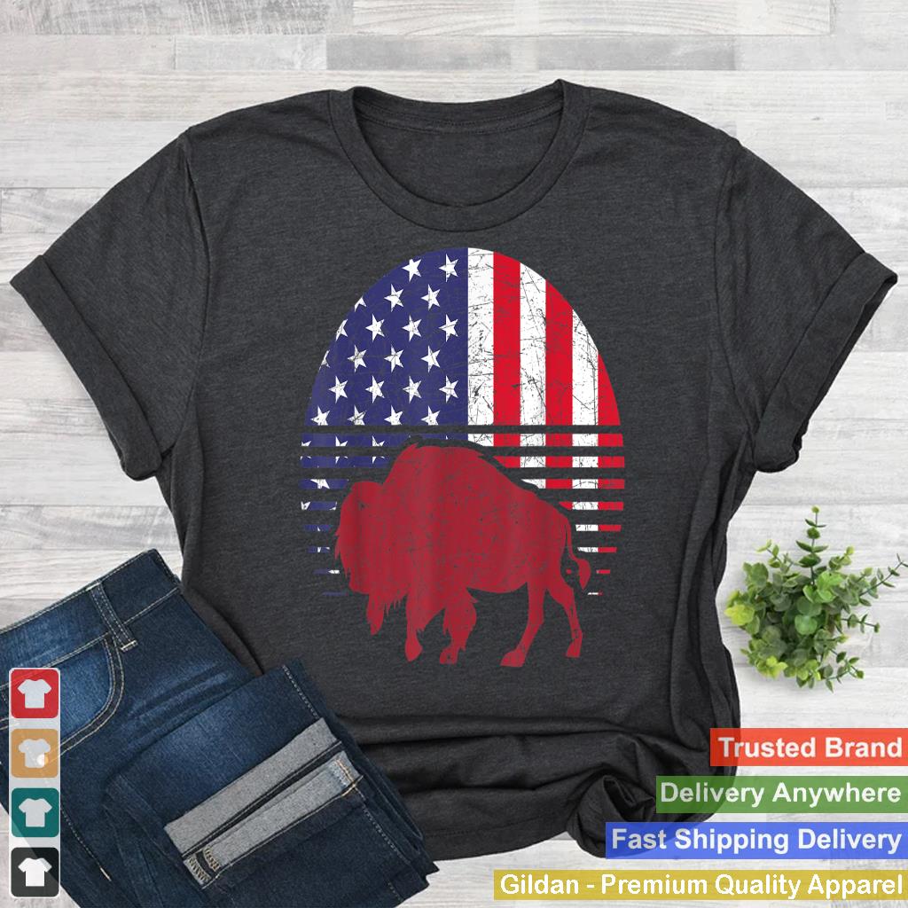 USA Flag American Bison Lover Animal American Buffalo