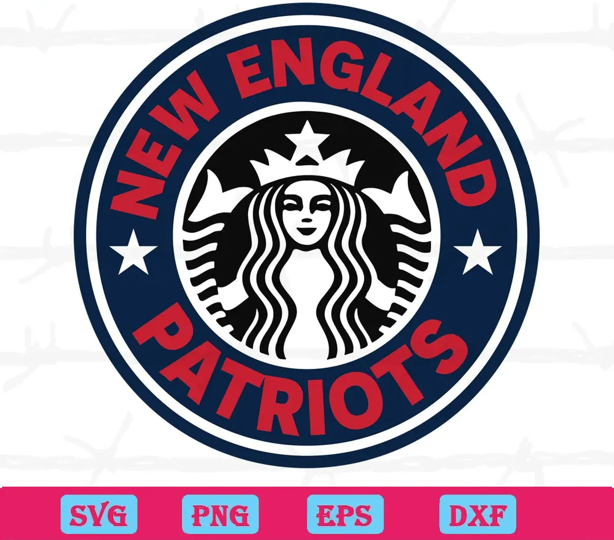 New England Patriots Starbucks Logo, Svg Png Dxf Eps Designs Download