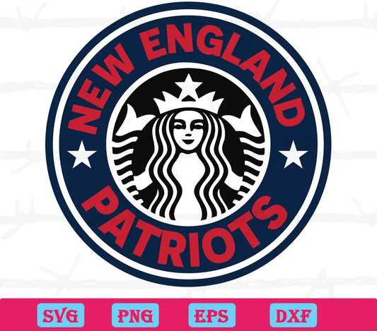 New England Patriots Starbucks Logo, Svg Png Dxf Eps Designs Download