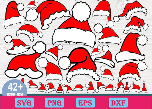 42 Christmas Santa Hat bundle SVG