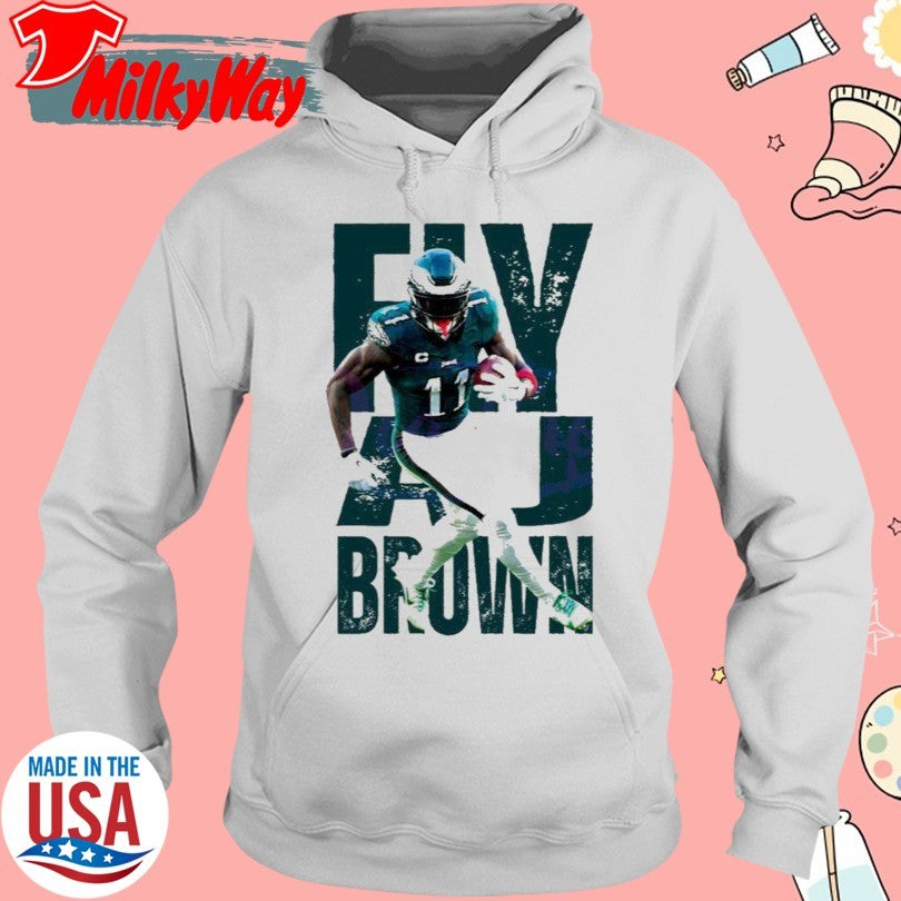 Official Eagles Fly A J Brown Super Bowl LIX Shirt