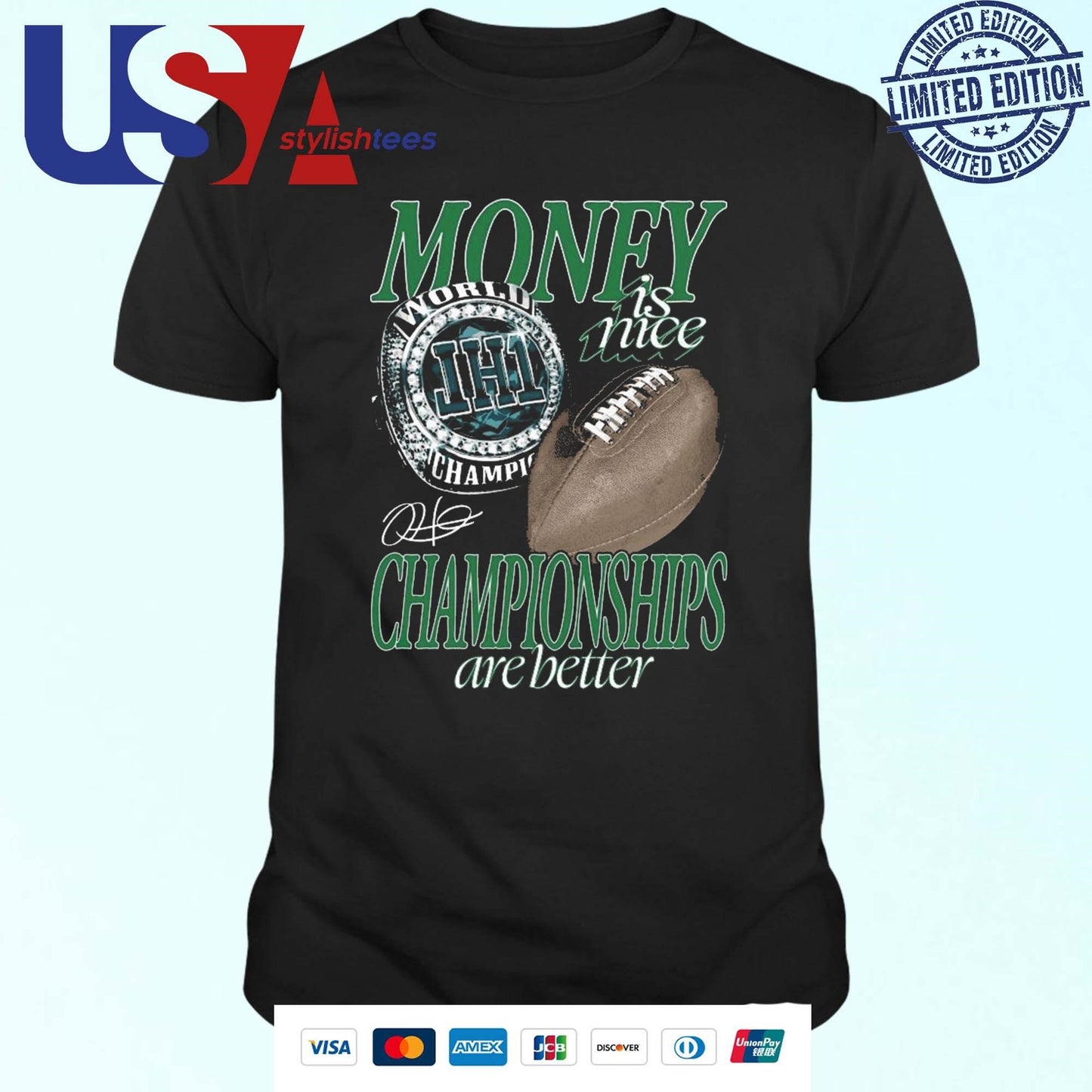 Philadelphia Eagles Money Is Nice Championships Are Better Shirt