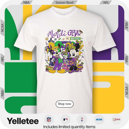 Mickey Minnie Mardi Gras on Main Street New Orleans shirt