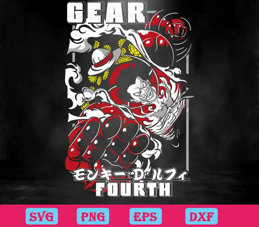 Luffy Gear Fourth One Piece Anime, Svg Png Dxf Eps Digital Download