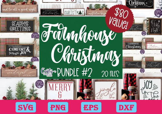 20 Farmhouse Christmas Svg Bundle