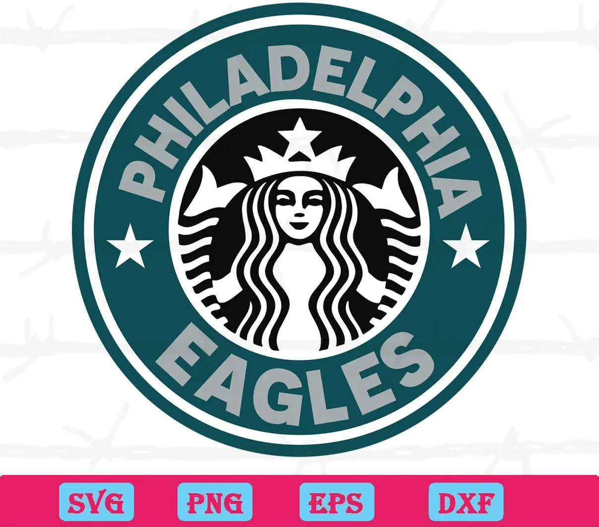 Philadelphia Eagles Starbucks Logo, Laser Cut Svg Files