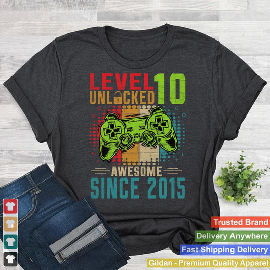 Level 10 Unlocked Awesome Since 2015 10th Birthday Gamer