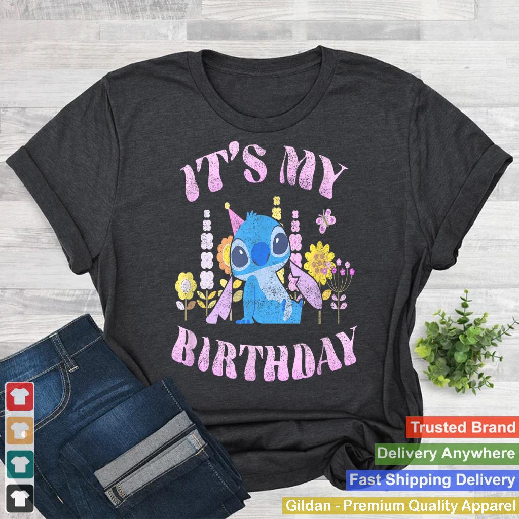 Disney Lilo & Stitch It's My Birthday Floral Retro Stitch