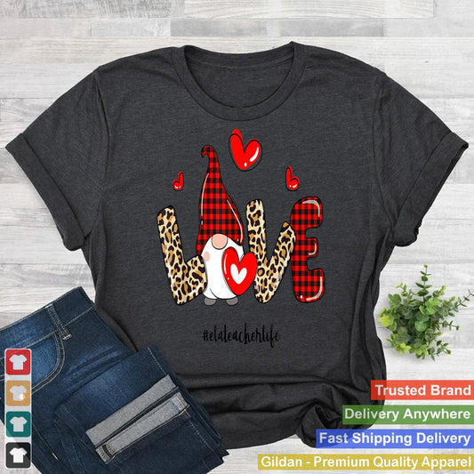 Love Ela Teacher Life Buffalo Plaid Valentines Day Gnome