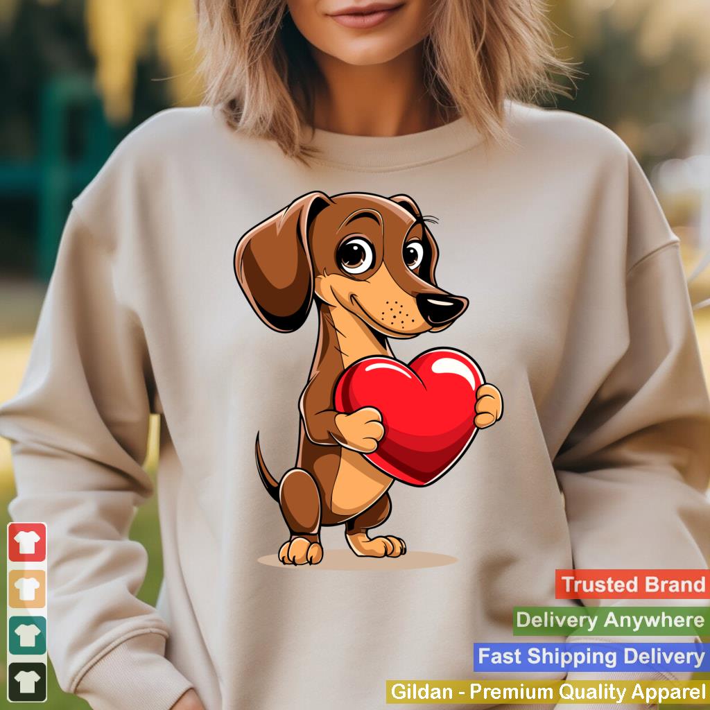 Cute Dachshund Dog Valentines Day Heart Lover Man Women Kids